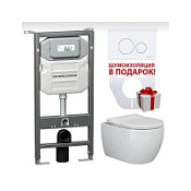 Комплект Ceramica Nova Play CN3001_1001W_1000 подвесной унитаз + инсталляция + кнопка Комплект Ceramica Nova Play CN3001_1001W_1000 подвесной унитаз + инсталляция + кнопка