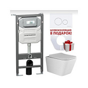 Комплект Ceramica Nova Metric CN3007_1001W_1000 подвесной унитаз + инсталляция + кнопка Комплект Ceramica Nova Metric CN3007_1001W_1000 подвесной унитаз + инсталляция + кнопка