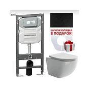 Комплект Ceramica Nova Forma CN3009_1001B_1000 подвесной унитаз + инсталляция + кнопка Комплект Ceramica Nova Forma CN3009_1001B_1000 подвесной унитаз + инсталляция + кнопка