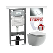 Комплект Ceramica Nova Forma CN3009_1001CH_1000 подвесной унитаз + инсталляция + кнопка Комплект Ceramica Nova Forma CN3009_1001CH_1000 подвесной унитаз + инсталляция + кнопка
