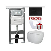 Комплект Ceramica Nova Play CN3001_1001B_1000 подвесной унитаз + инсталляция + кнопка Комплект Ceramica Nova Play CN3001_1001B_1000 подвесной унитаз + инсталляция + кнопка
